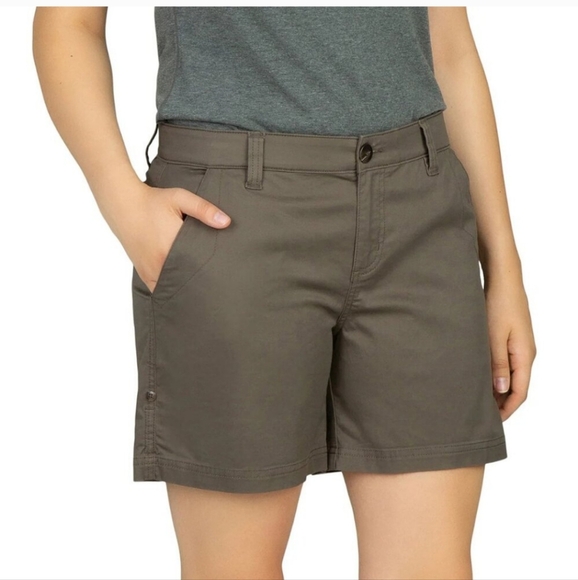 NWT Boston Traders Ladies’ Rolled Hem Bermuda Short Pockets Brown - Picture 5 of 12